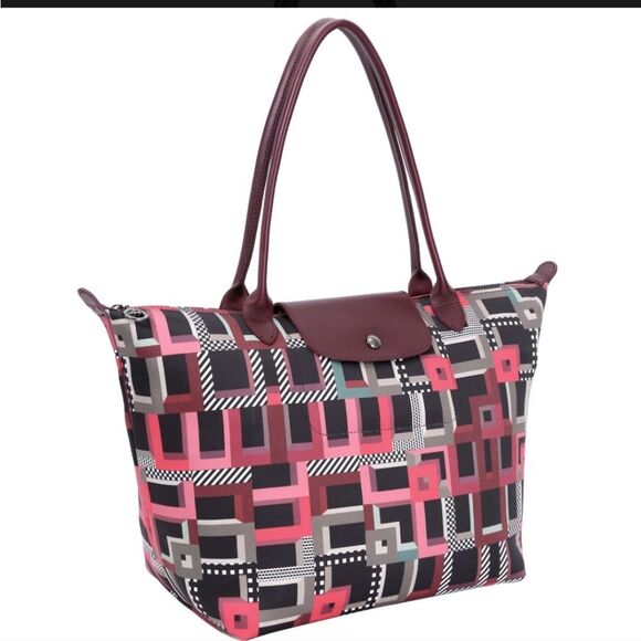 Longchamp Le Pilage Artwalk Large Shoulder Tote Bag- Opera - Picture 1 of 13